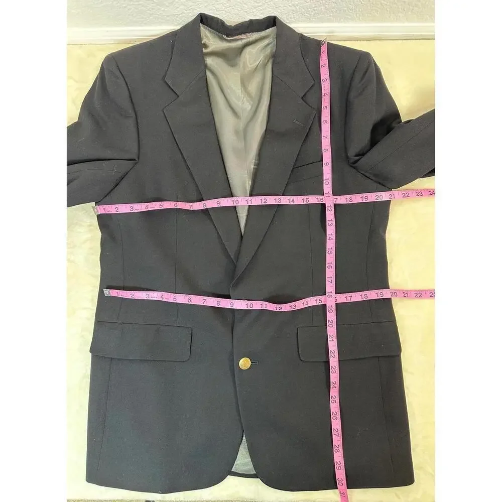VTG 80s Dior Monsieur Black Blazer Sz 42 Classic Tailored Wool Minimalist